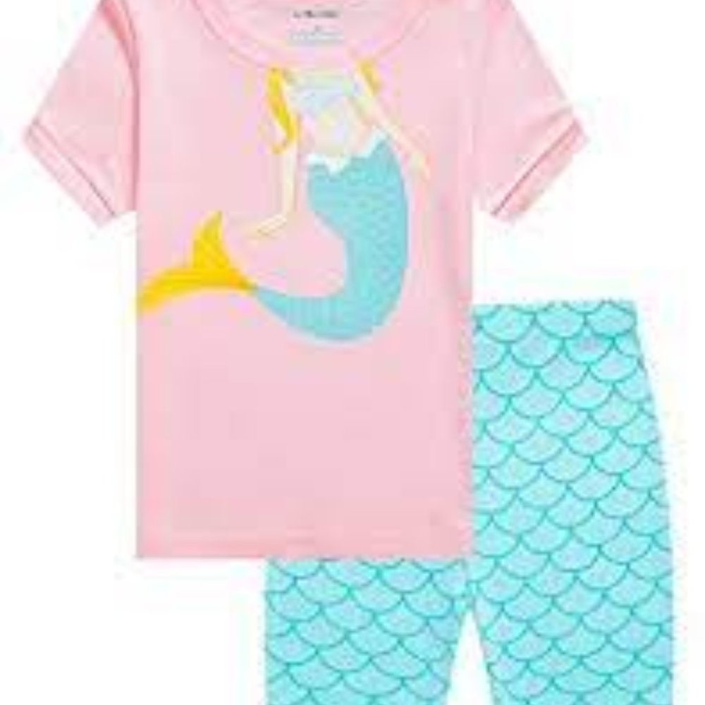 Little Girls Mermaid Short Pajama Set New Size 5